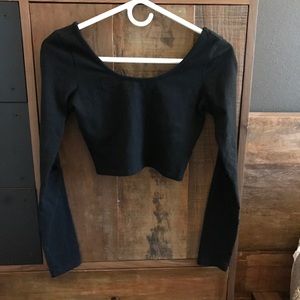 Cropped long-sleeve top with elbow cut-outs